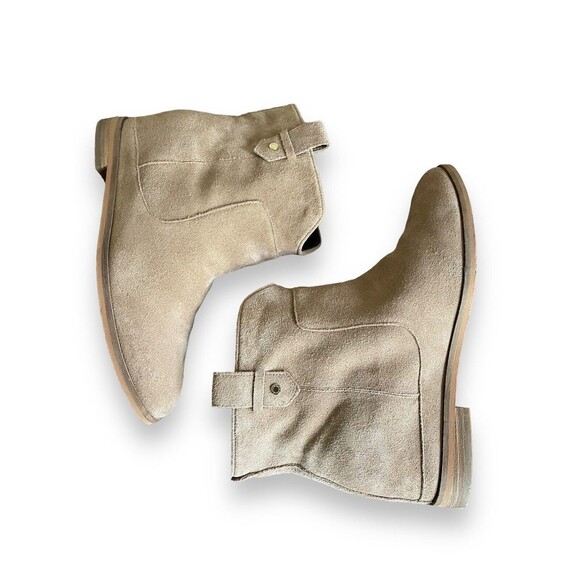 Cole Haan Grand Series WM SZ 9 Raya Hidden Wedge Suede Booties Beige - Picture 6 of 8